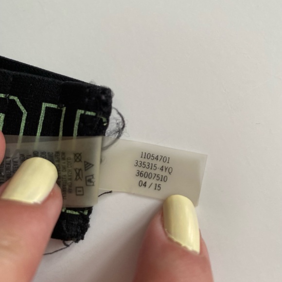 Victoria Secret PINK Swim Bikini Top XS Teal Yellow Banded Logo Triangle Halter - Picture 7 of 10